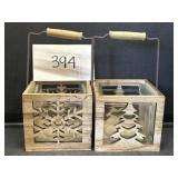 Wooden Christmas Baskets Decor