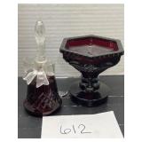 Vintage Avon Ruby glass bell and more