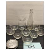 Vintage clear glass and metal coaster lot