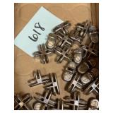 Mid century diminutive glass square side tables /