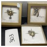 (3) collectible ornaments; hope imagine and hope