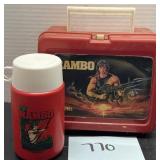 1985; thermos; Rambo lunchbox set