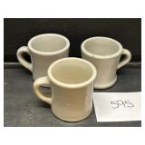 (3) Victor Porcelain Mugs