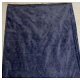 Blue fleece throw blanket