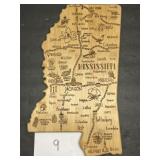 Mississippi shaped bamboo serving & cutting board