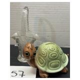 Vintage lefton turtle bank and more