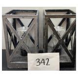 (2) decorative candle lanterns