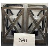 (2) decorative candle lanterns
