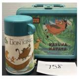 Vintage Aladdin lion king lunchbox set