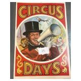 Antique Kraft Litho Circus Poster two sided 25x38