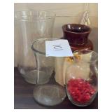 (4) decorative vases - some with plastic stones