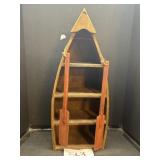 Wooden Hanging Sailboat Shelf