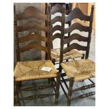 (3) ladder back wicker seat chairs - (2) need