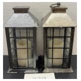 (2) decorative candle lanterns