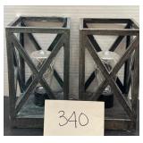 (2) decorative candle lanterns