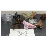 Mixed hair clip lot; butterflies and more