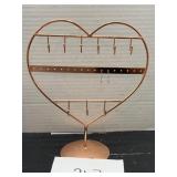 Heart shaped earring holder