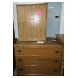 (4) Drawer dresser & locking cabinet with key