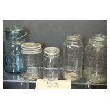 Lot of 5 mixed branded jars