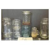 Lot of 7- mixed branded glass jar lot