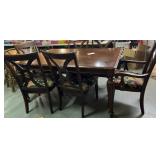 Wooden kitchen table w/ (6) chairs 44x64x31