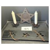Country Star Decor Lot; Candle Holders;Wall Decor