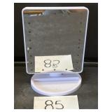 Desk mirror with lights