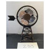 Decorative wind mill desk fan