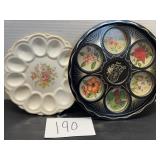 Vintage deviled egg glass plate and more