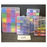 Mixed lot of organizers, colored beads & more