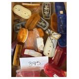 Mixed lot red, blue orange marker lights & more