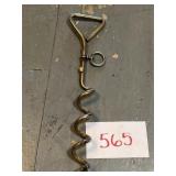 16' Chrome Plated Tie-Out Stake Twisted
