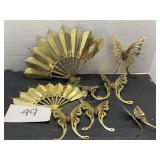 Vintage metal gold toned butterfly decor
