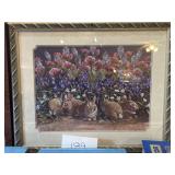 Floral bunny wall decor; 22x18