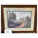 Church landscape wall art; 23x19