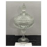 Indiana Glass Diamond Point Clear Glass Pedestal