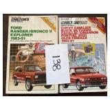 (2) chiltons; ford ranger 83-91 & Chevy cavalier