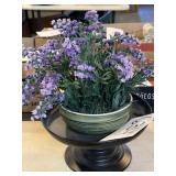 Decorative plant stand with faux plant