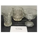 Vtg lot of 3 glassware