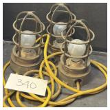 (3) vintage -Oceanic- cast bronze 'ship's' lamp