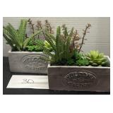 (2) faux flowers botanical garden decor