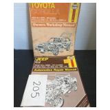 (2) Haynes manuals; Toyota Corolla 75-78; jeep c
