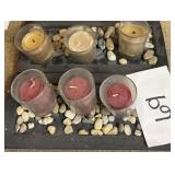 (2) rock garden candle holders