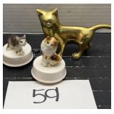 Vintage brass / musical cat decor