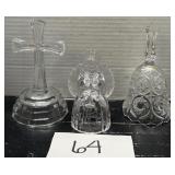 Lead crystal decor; angel; cross & bell