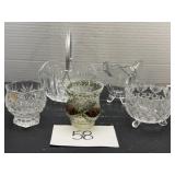 Vintage lead crystal glass trinket holders & more