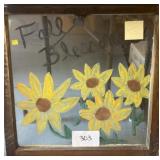 Hand painted vintage window