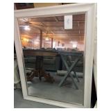 Large wooden framed mirror; 35x46