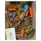 Mixed lot of screw drivers , hand tools & more