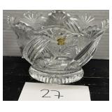 Imperialux handcut lead crystal dish made in